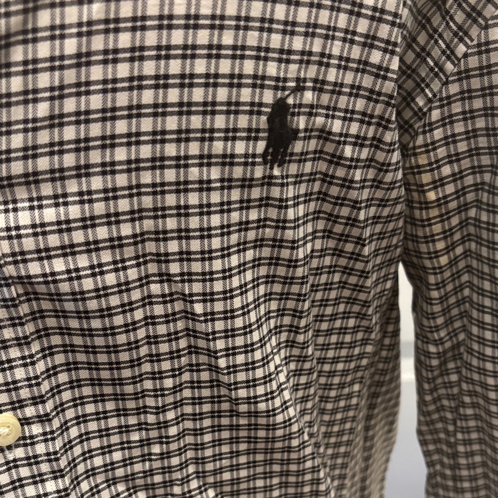EUC Ralph Lauren Black and White Laundry Twill Plaid Shirt - Picture 4 of 8